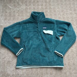 Patagonia Snap-T Fleece Pullover Sweater Women's Medium Teal Green Hike Camp